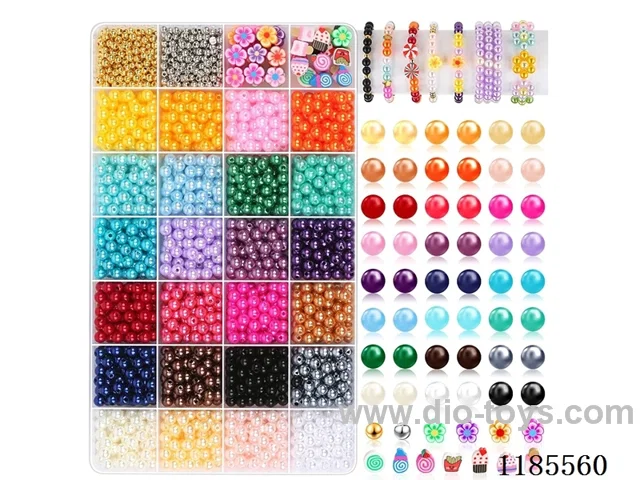 DIY Jewelry Set(6cm pearl + 4cm round beads + soft ceramic + thread (28pcs))