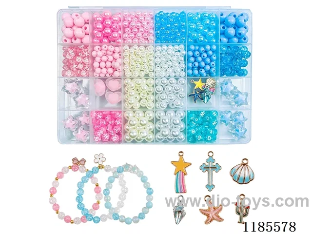 DIY Jewelry Set(6/8/10% pearl + colored beads + letter beads + pendant + wire (24 compartments))
