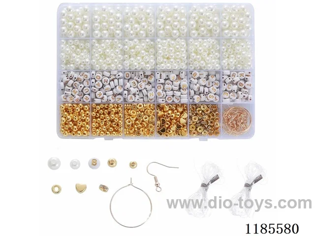 DIY Jewelry Set(6/8 ct pearl + letter beads + spacer beads + ear hooks + wire (24gr))