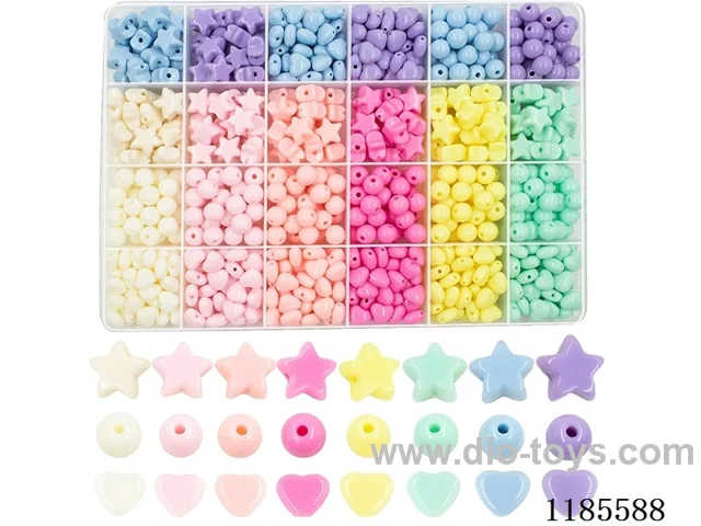 DIY Jewelry Set(8cm round beads + colorful beads + thread (24pcs))