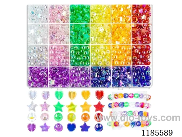 DIY Jewelry Set(8cc round beads + colorful beads + thread (24pcs))