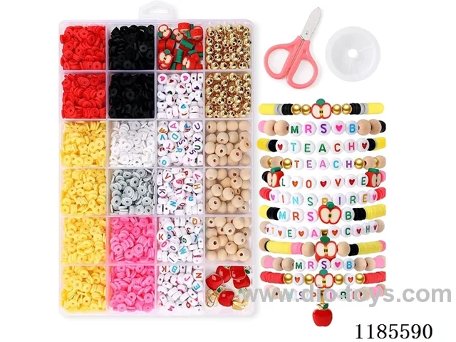 DIY Jewelry Set(Soft Ceramic + Alphabet Beads + Colored Beads + Pendant + Scissors Wire (24 Gauge))
