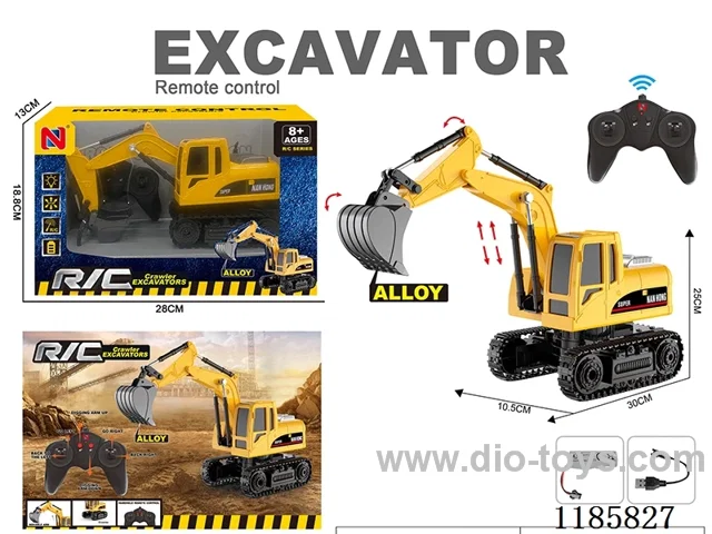 2.4G 5ch rc alloy engineering vehicles with light included battery