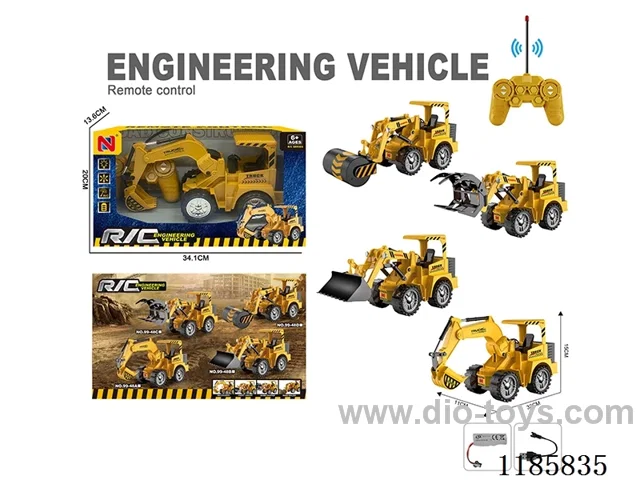 40Mhz5ch rc engineering vehicles with light included battery