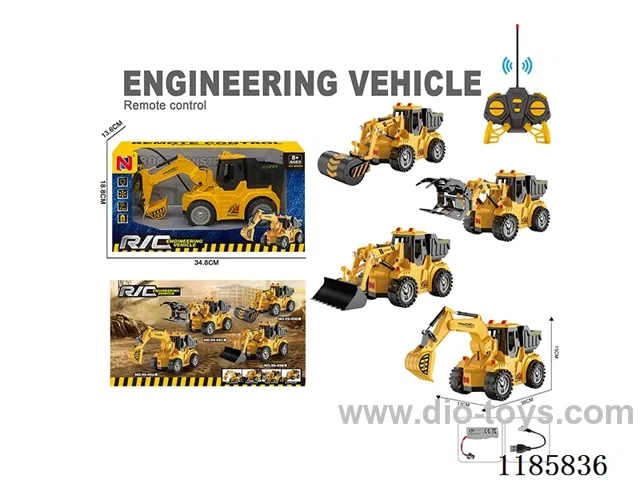 40Mhz5ch rc engineering vehicles with light included battery