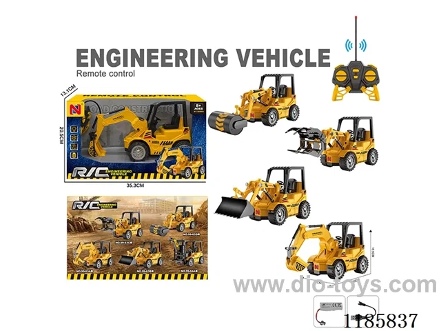 40Mhz5ch rc engineering vehicles with light included battery