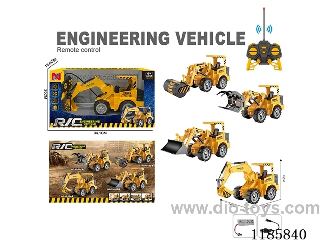 40Mhz5ch rc engineering vehicles with light included battery