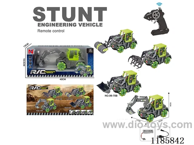 2.4G8ch rc engineering vehicles with light included battery