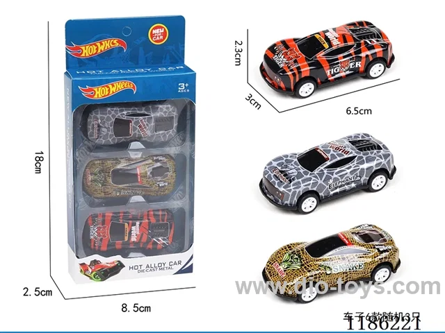 3PCS pull back tin car (animal)