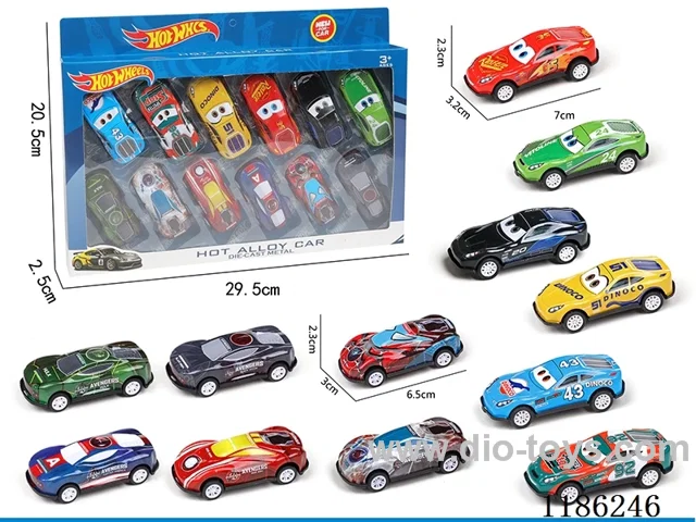 6PCS pull back tin Cars + 6PCS free wheel tin Avengers