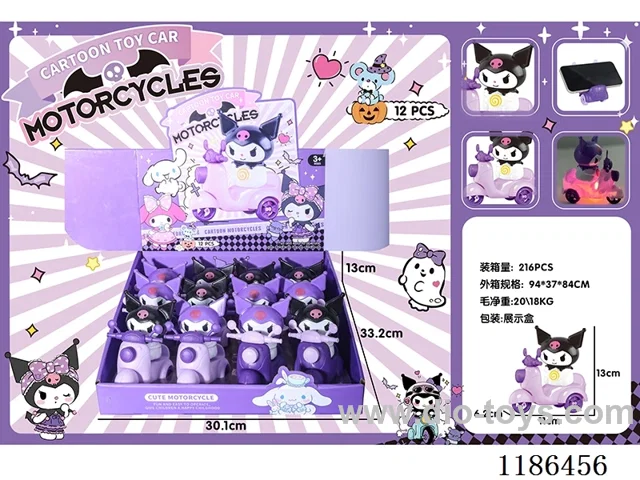 free wheel car with light 12PCS