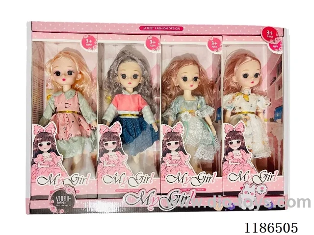 12 inch Solid 11 Jointed Barbie 4 Color Mix 4PCS