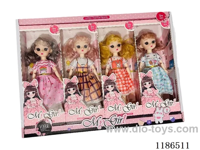 12 inch Solid 11 Jointed Barbie 4 Color Mix 4PCS