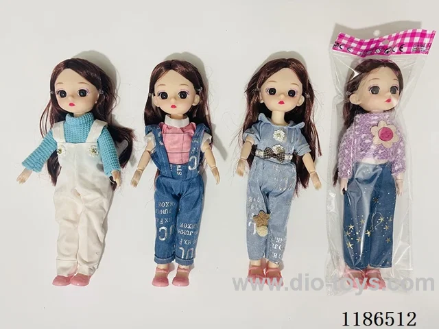 12 inch Solid 11 Jointed Barbie 4 Color Mixed Pack