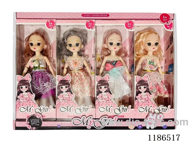 12 inch Solid 11 Jointed Barbie 4 Color Mix 4PCS