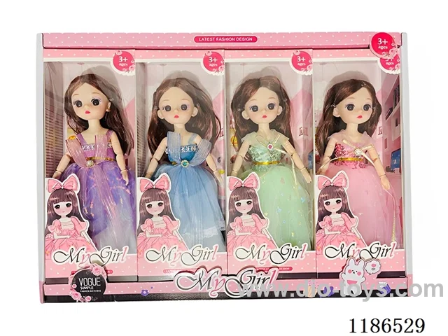 12 inch Solid 11 Jointed Barbie 4 Color Mixed Pack 4PCS