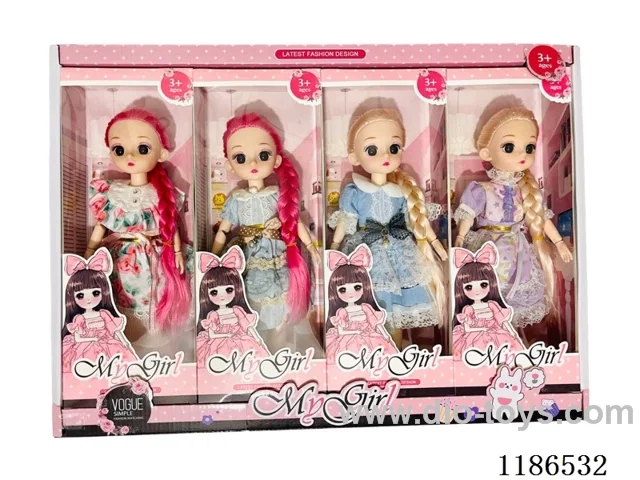 12 inch Solid 11 Jointed Barbie 4 Color Mix 4PCS