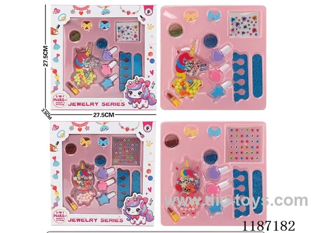 Unicorn White beaded + Makeup + Jewelry Box (two mixed)