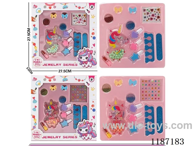 Unicorn bead bead + Makeup + jewelry set box (two mixed)