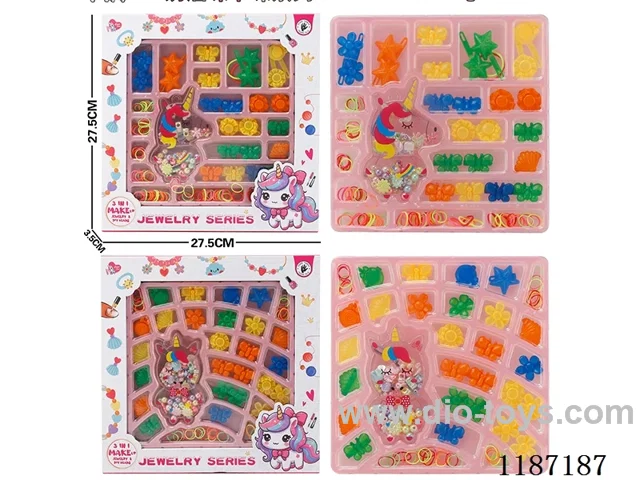 Unicorn Cream Beading + Hairpin + Rubber band Case (two mixed)