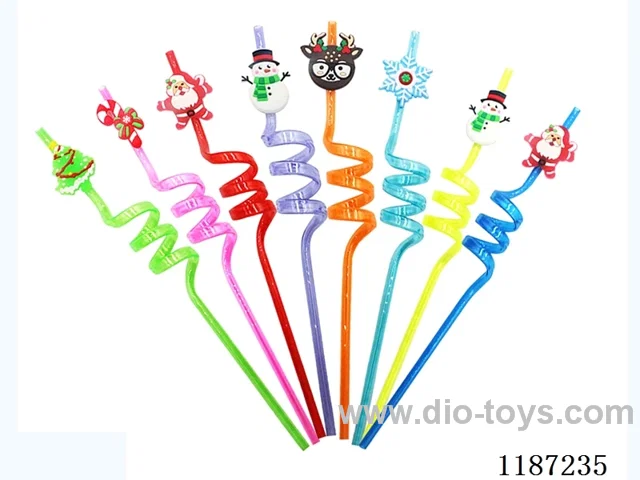 Spiral three Circle Cartoon Christmas Straws (8PCS)