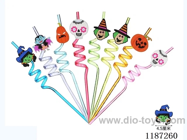 Spiral three Circle Cartoon Independence Day Straw (8PCS)