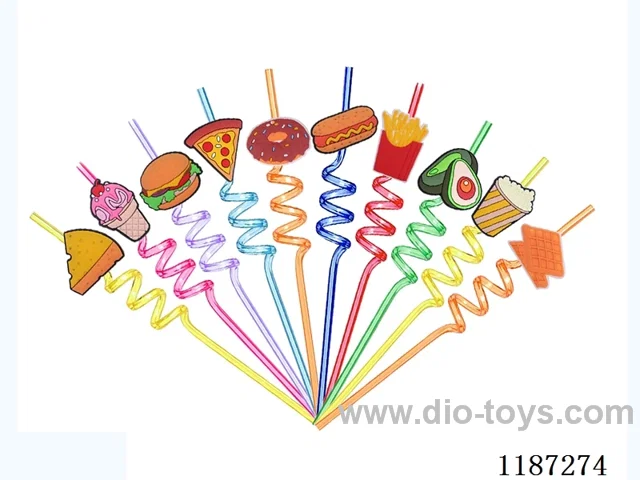 Spiral three Circle Cartoon American food Straw (10PCS)