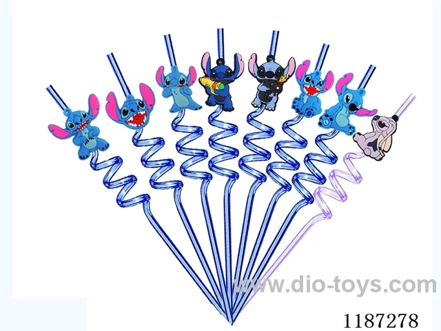 Spiral three circle Cartoon Star Baby Straw (8PCS)