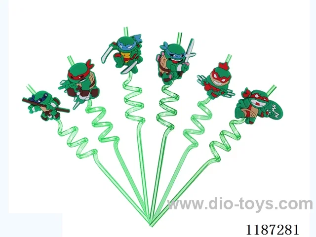 Spiral Three Circle Cartoon Teenage Mutant Ninja Turtles Straw (8PCS)