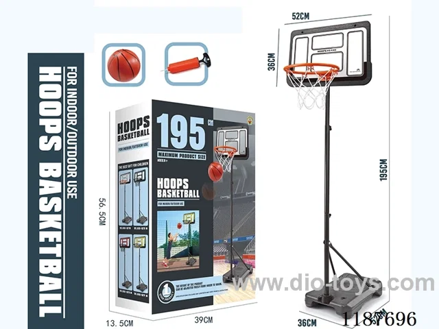 195 High 52 Long Blow Bottle Transparent White Board Basketball Hoops (Enhanced)
