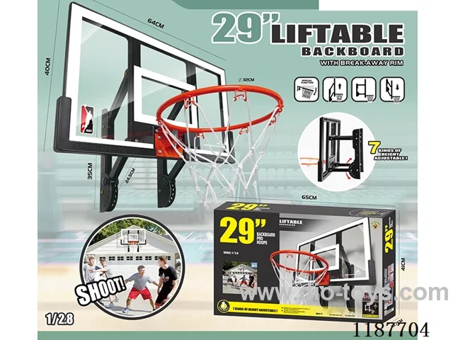 64 Long Enhanced Arm Lift Basketball Board White