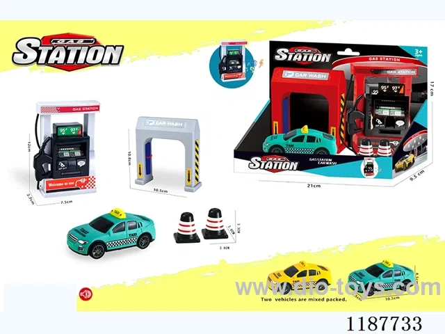 Gas Car Wash Scene Combination Taxi Car Inertia (with music)