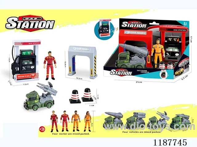 Gasoline car wash scene combination military inertia (with music and characters)
