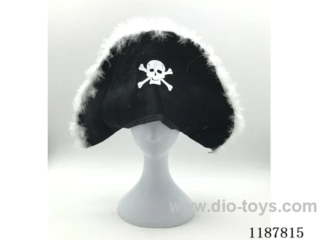 Soft cloth pirate hat with wool stripes