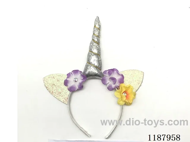 Silver Fabric Unicorn Headdress