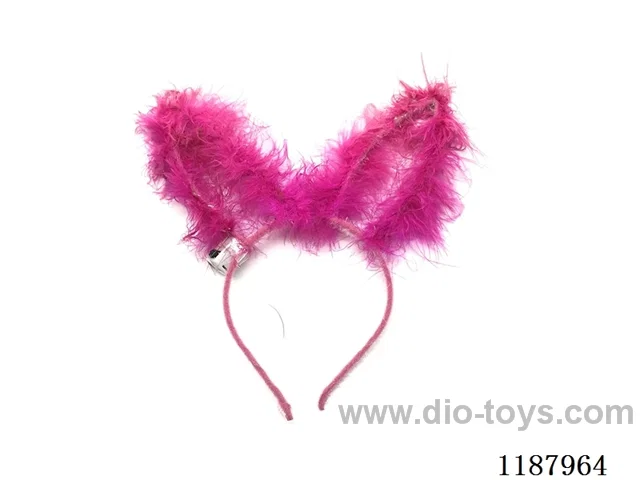 Plush striped rabbit ears with electric flash