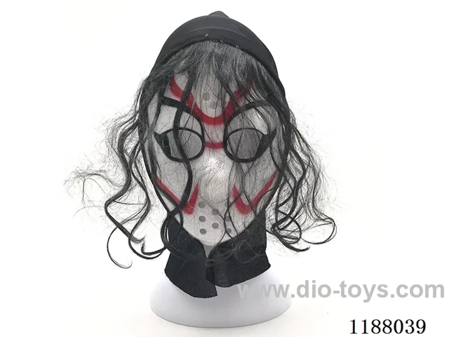 Mask with headgear and messy hair