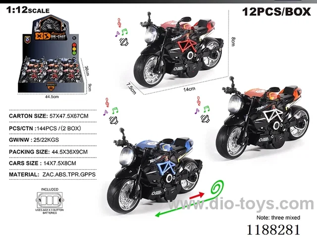 1:12 Die-casting zinc alloy pull back car W L/M 12PCS