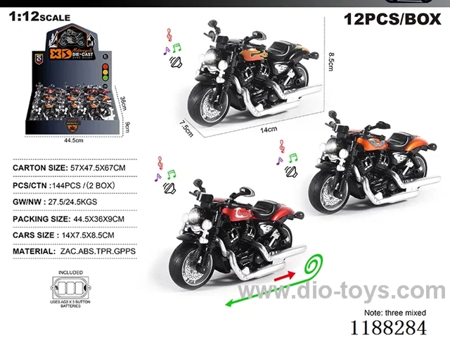 1:12 Die-casting zinc alloy pull back car W L/M 12PCS