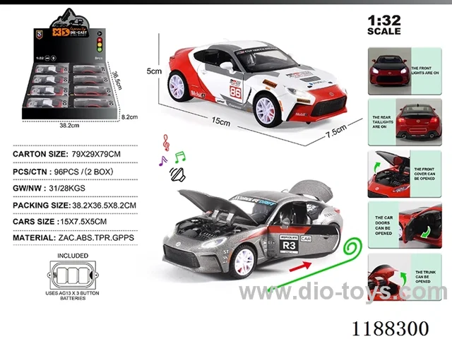 1:32 Die-casting zinc alloy pull back car W L/M 8PCS