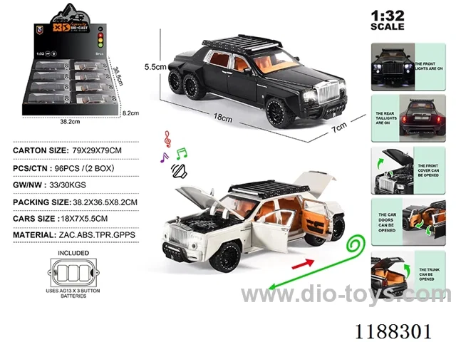 1:32 Die-casting zinc alloy pull back car W L/M 8PCS