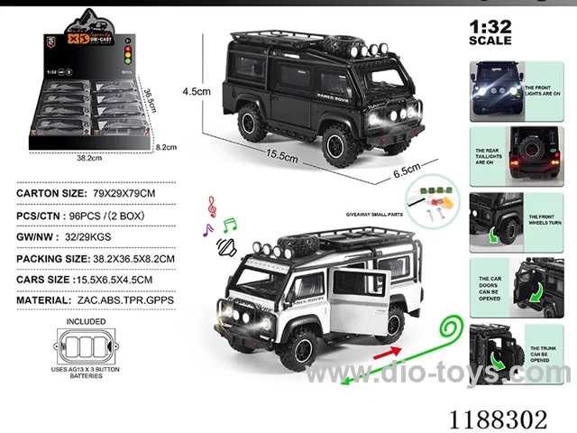 1:32 Die-casting zinc alloy pull back car W L/M 8PCS