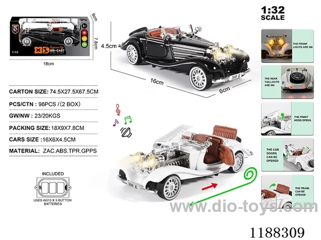 1:32 Die-casting zinc alloy pull back car W L/M