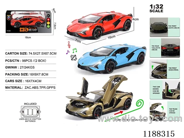 1:32 Die-casting zinc alloy pull back car W L/M