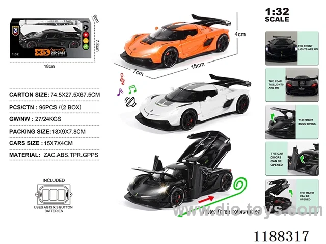 1:32 Die-casting zinc alloy pull back car W L/M
