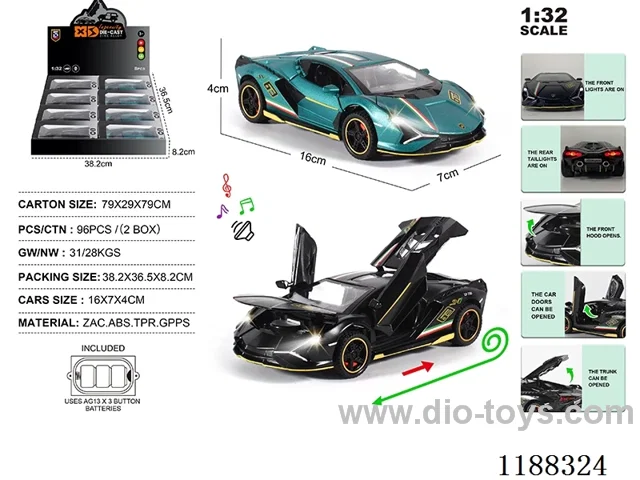 1:32 Die-casting zinc alloy pull back car W L/M 8PCS