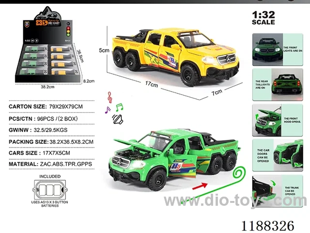1:32 Die-casting zinc alloy pull back car W L/M 8PCS