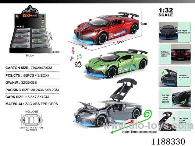 1:32 Die-casting zinc alloy pull back car W L/M 8PCS
