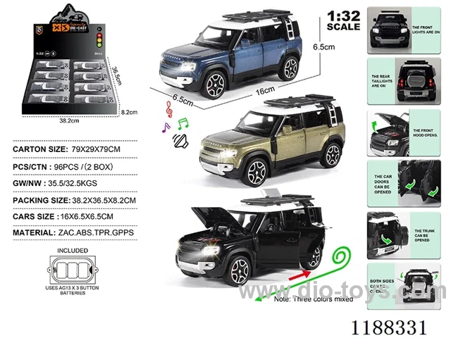 1:32 Die-casting zinc alloy pull back car W L/M 8PCS