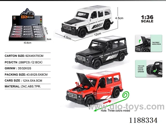 1:36 Die-casting zinc alloy pull back car 12PCS